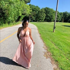 Flowing light pink dress